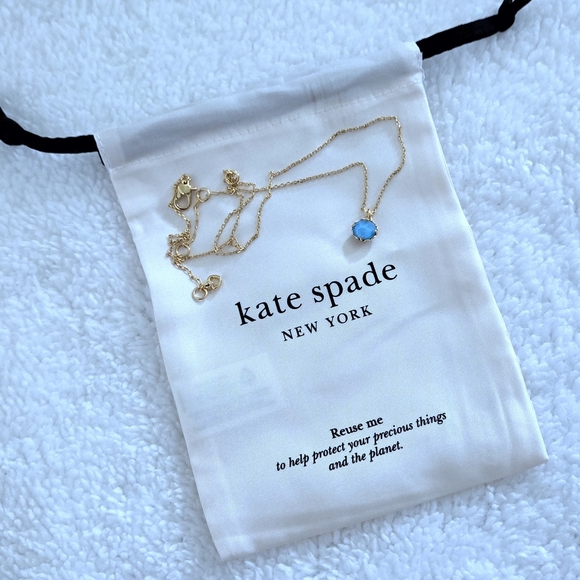 Kate Spade♠️ "That Sparkle" Turquoise🩵 Pendant Necklace - NWT - Picture 3 of 16